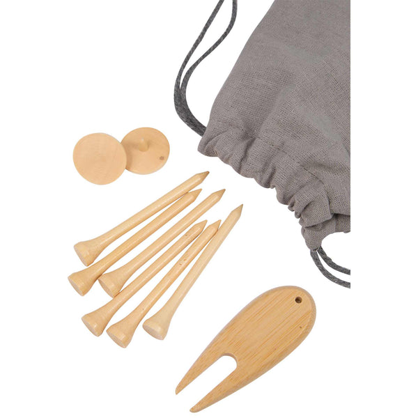 Bamboo Golf Tee Set with Recycled Pouch