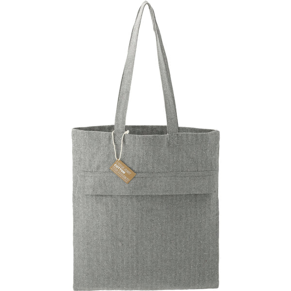 Recycled Cotton Herringbone Tote w/Zip Pocket