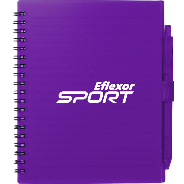 FSC® Recycled 5.5” x 7” Spiral Notebook w/ RPET Pe