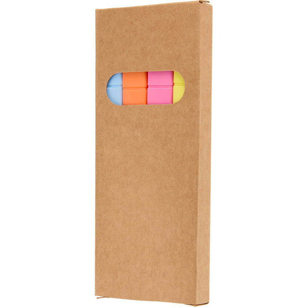 4-Piece Square Recycled Highlighter Set